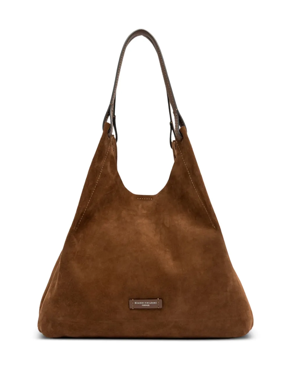GIANNI CHIARINI Dua suede leather shoulder bag Bruin