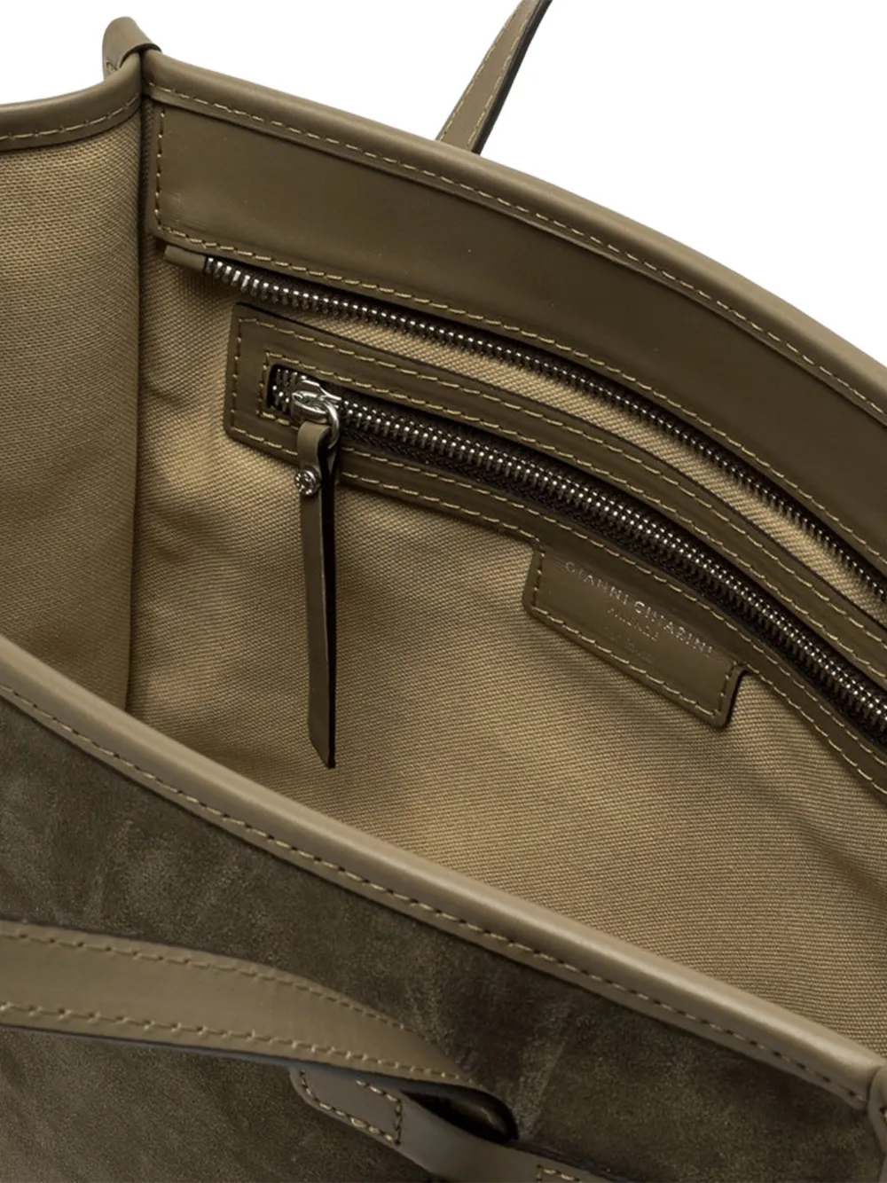GIANNI CHIARINI Marcella knotted suede tote bag Groen