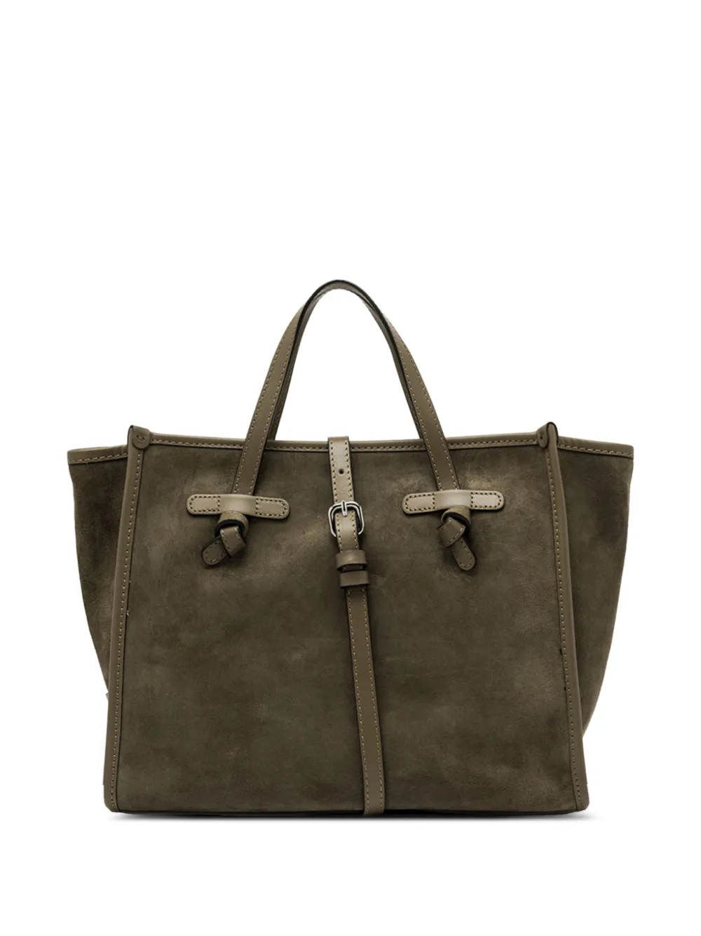 GIANNI CHIARINI Marcella knotted suede tote bag Groen