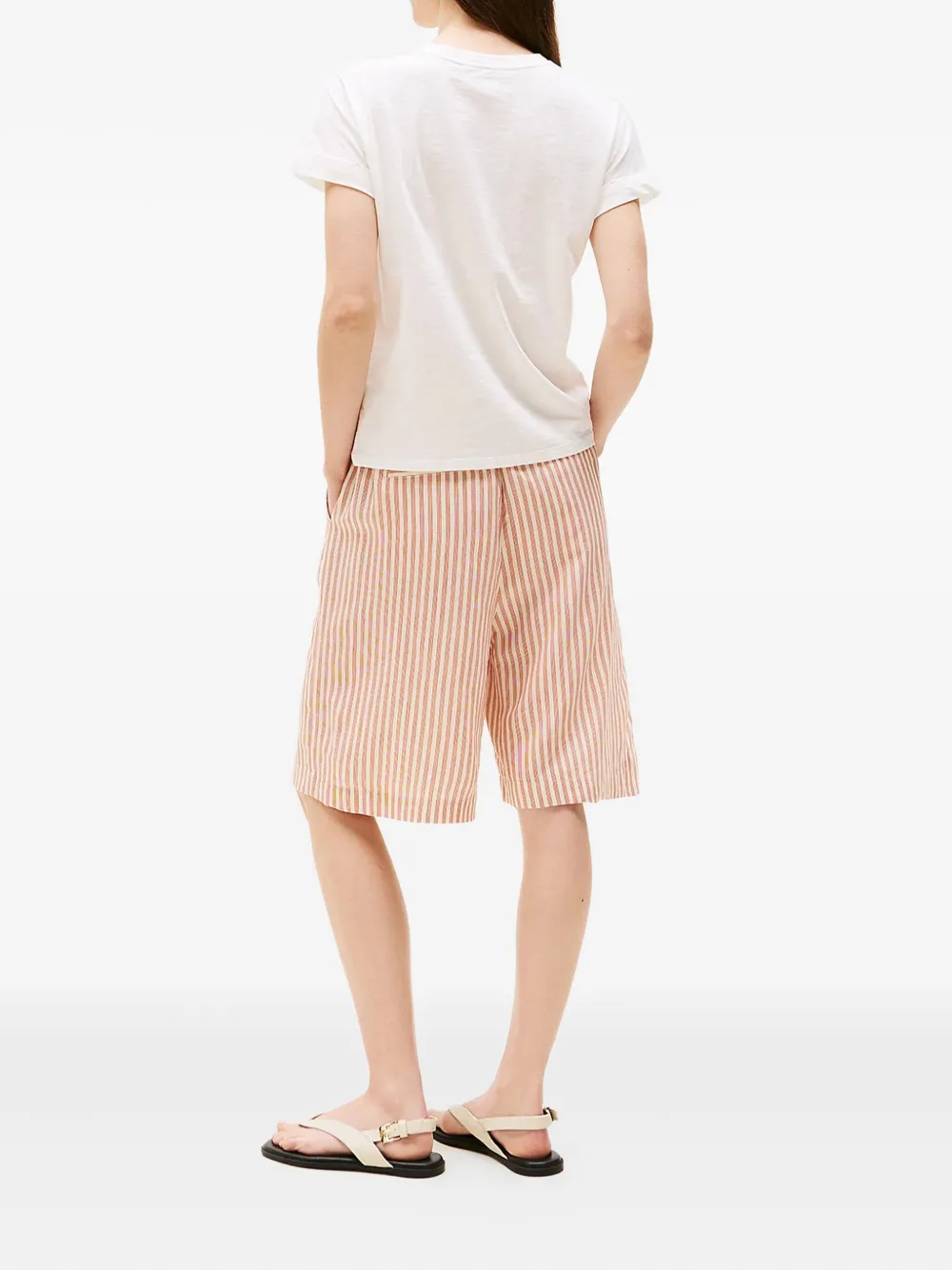 Tommy Hilfiger T-shirt met geborduurd logo en omgeslagen mouwen Wit