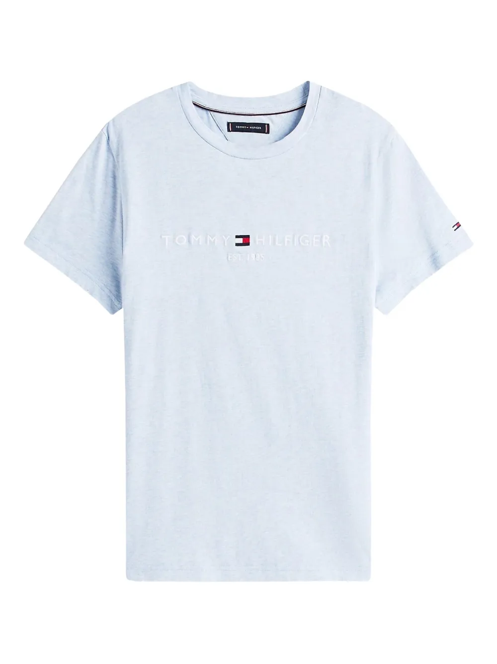 Tommy Hilfiger embroidered logo T-shirt Blauw