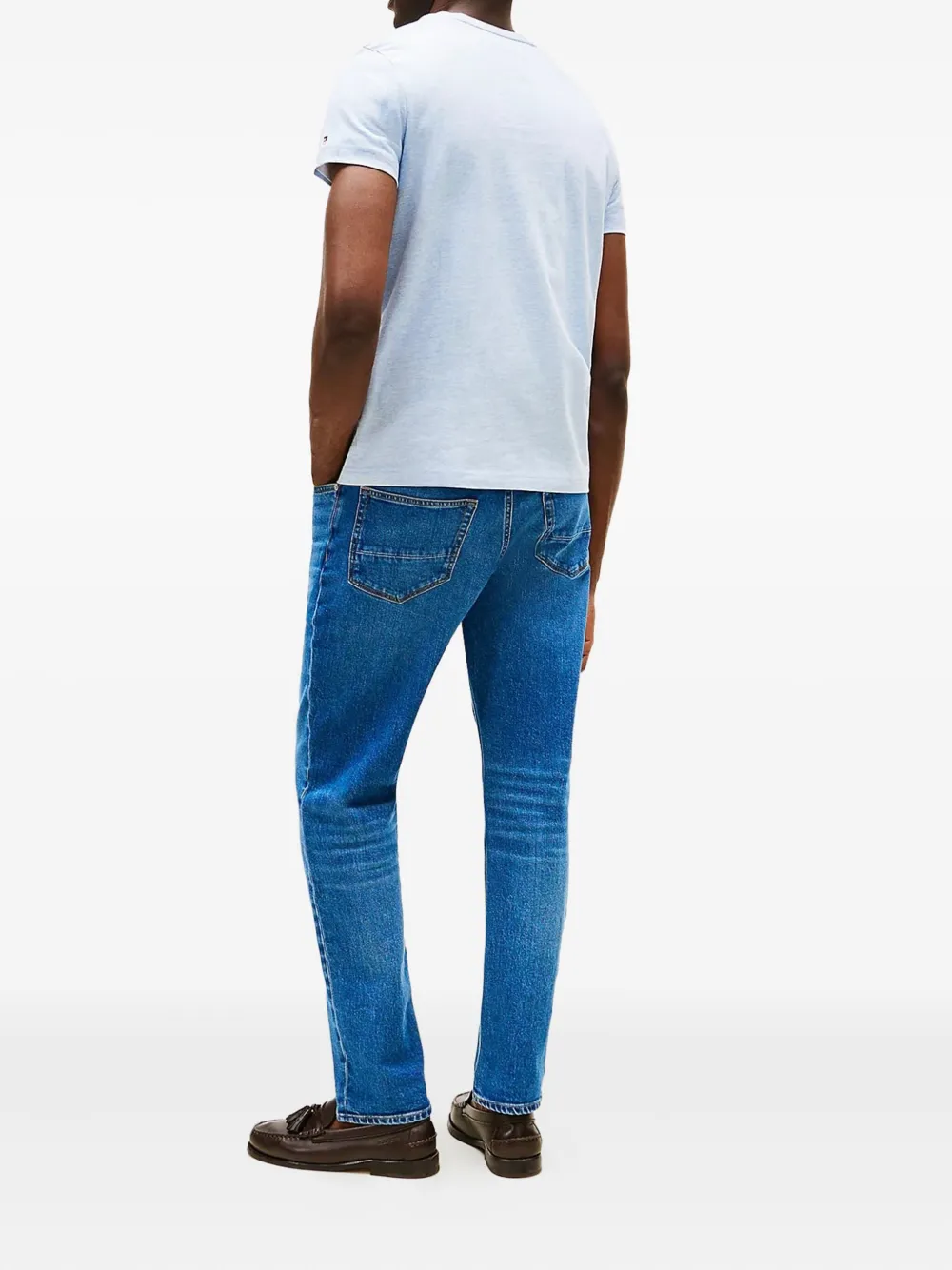Tommy Hilfiger embroidered logo T-shirt Blauw