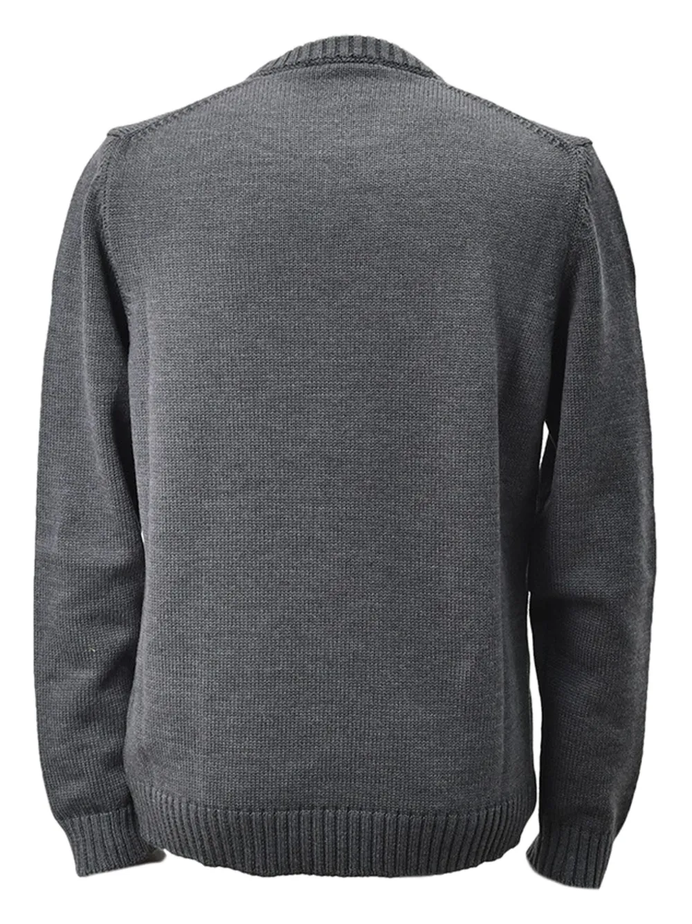 Zanone Geribbelde sweater met ronde hals Grijs