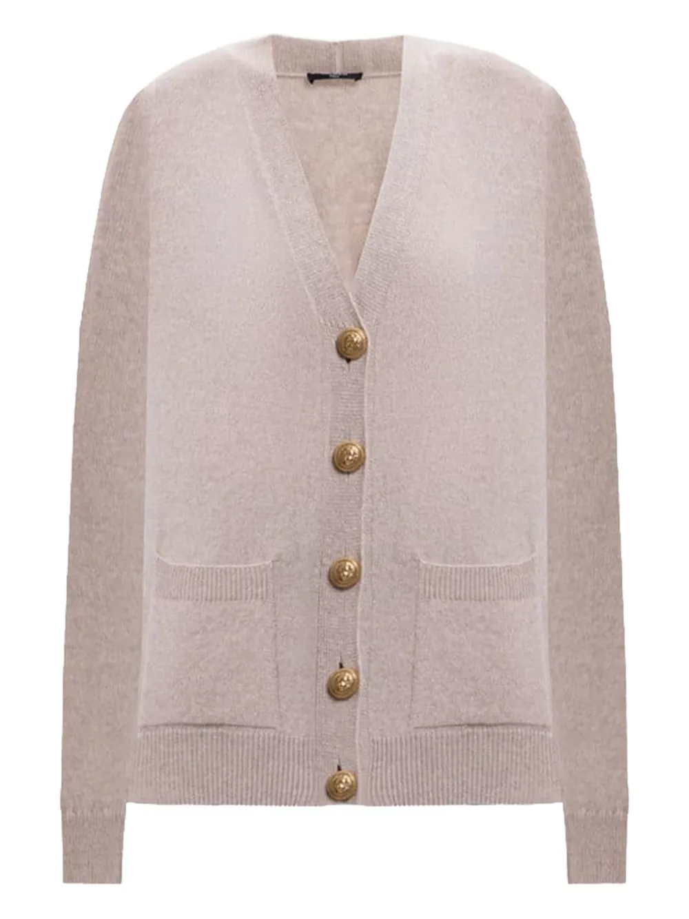 Balmain Button-detailed Patch-pocket Cardigan In White