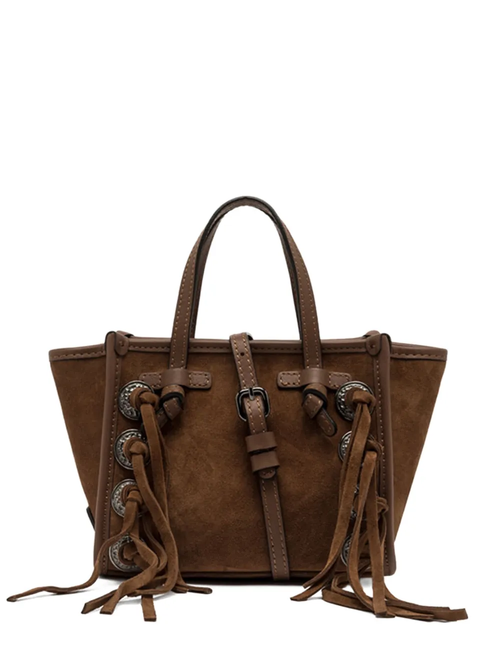 GIANNI CHIARINI Miss Marcella suede fringed tote bag Bruin