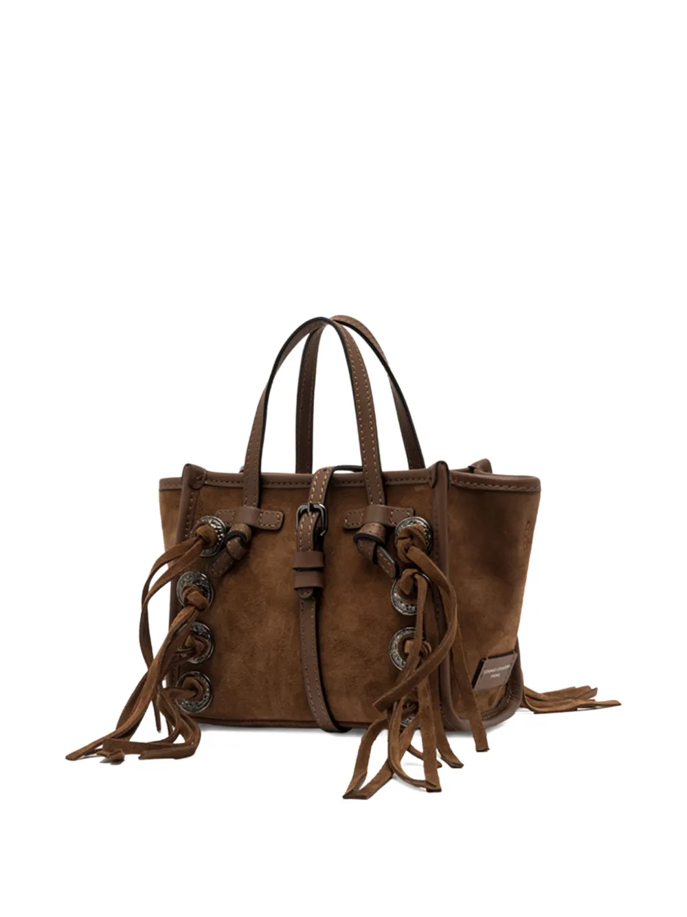 GIANNI CHIARINI Miss Marcella suede fringed tote bag Bruin