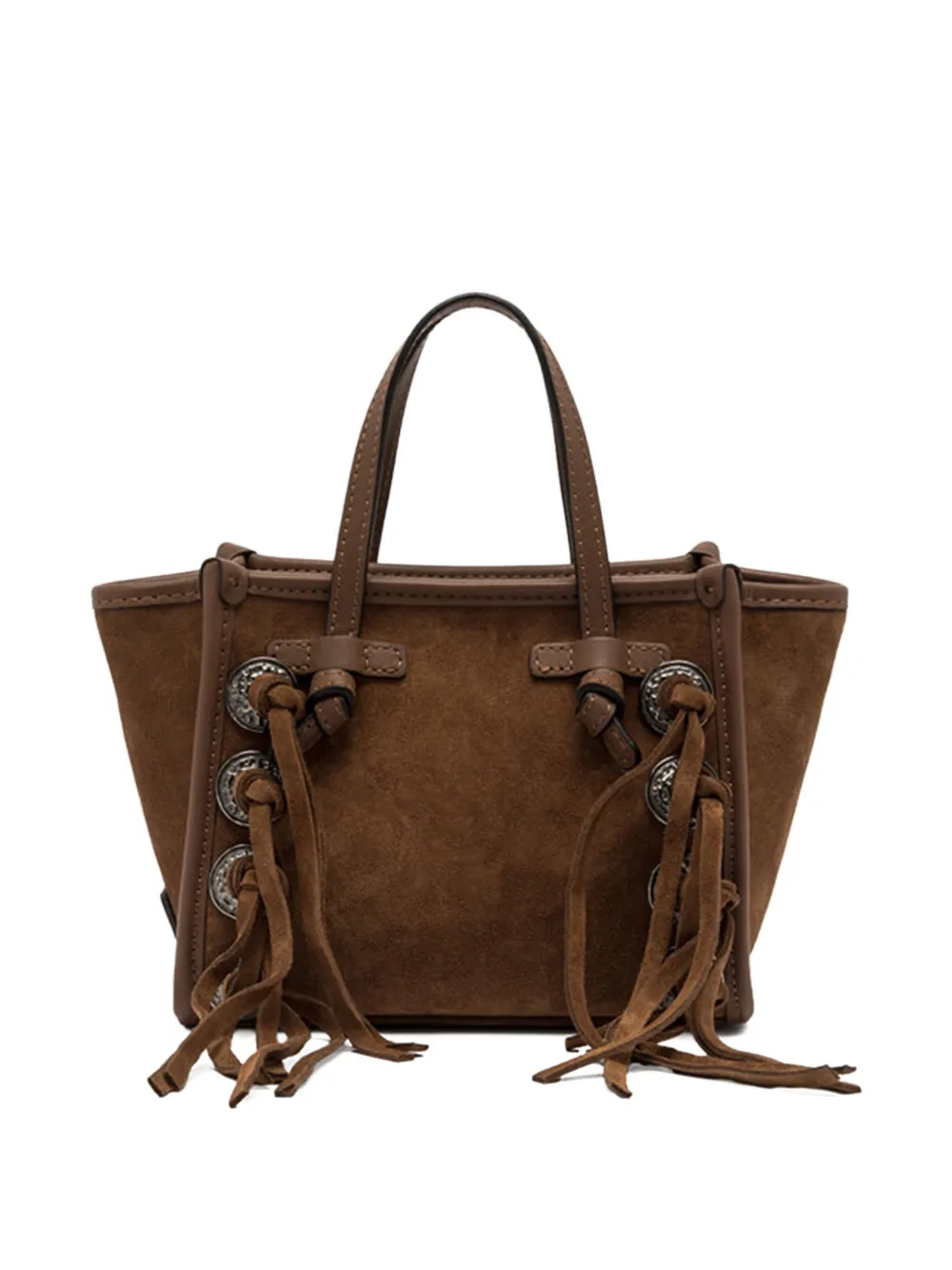 GIANNI CHIARINI Miss Marcella suede fringed tote bag Bruin