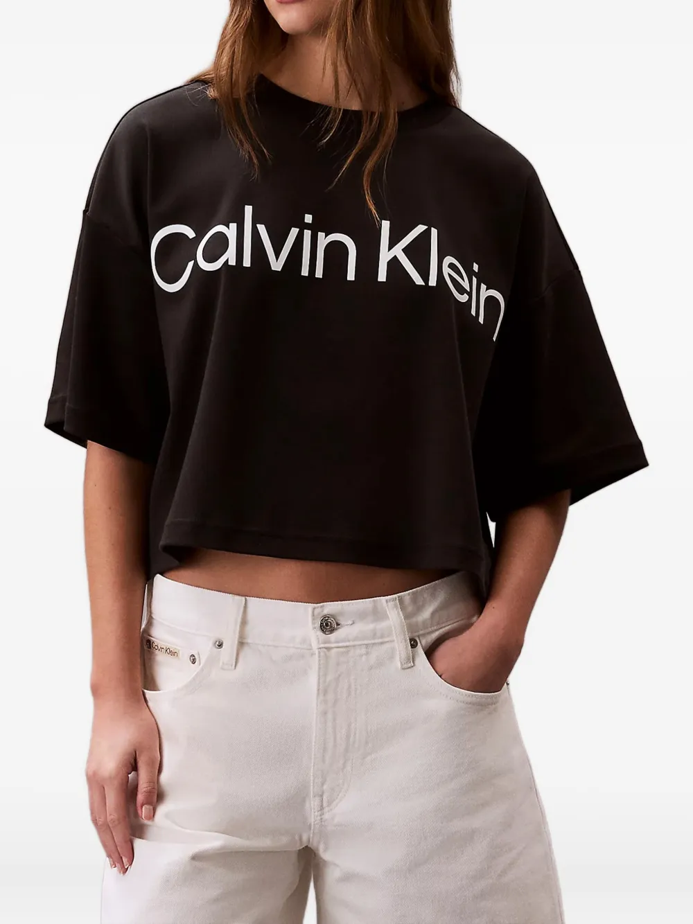 Calvin Klein logo-graphic t-shirt Zwart