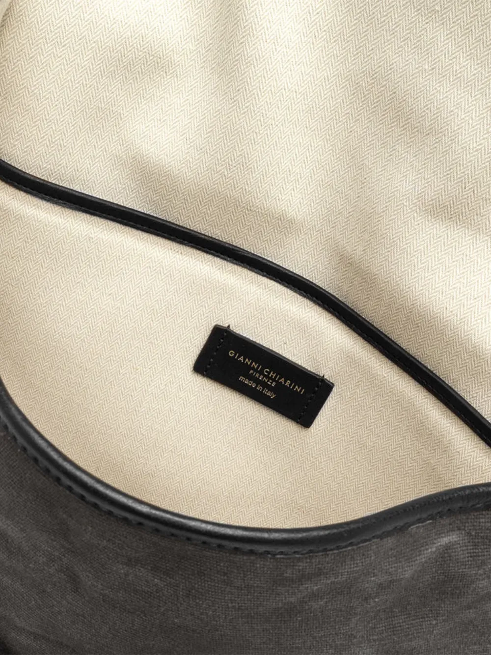 GIANNI CHIARINI leather-trimmed canvas backpack Grijs