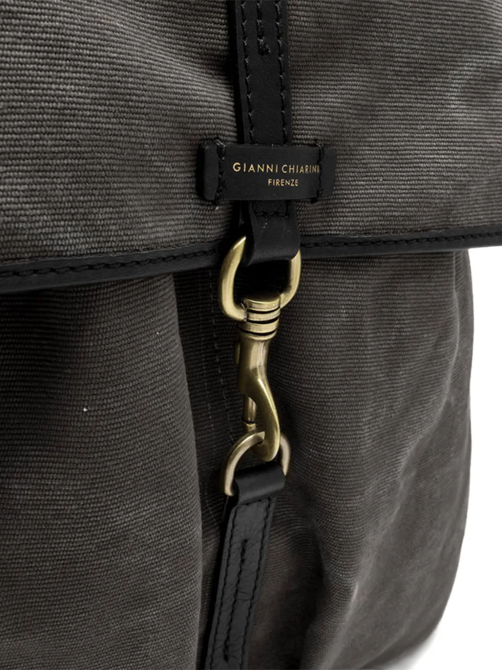 GIANNI CHIARINI leather-trimmed canvas backpack Grijs