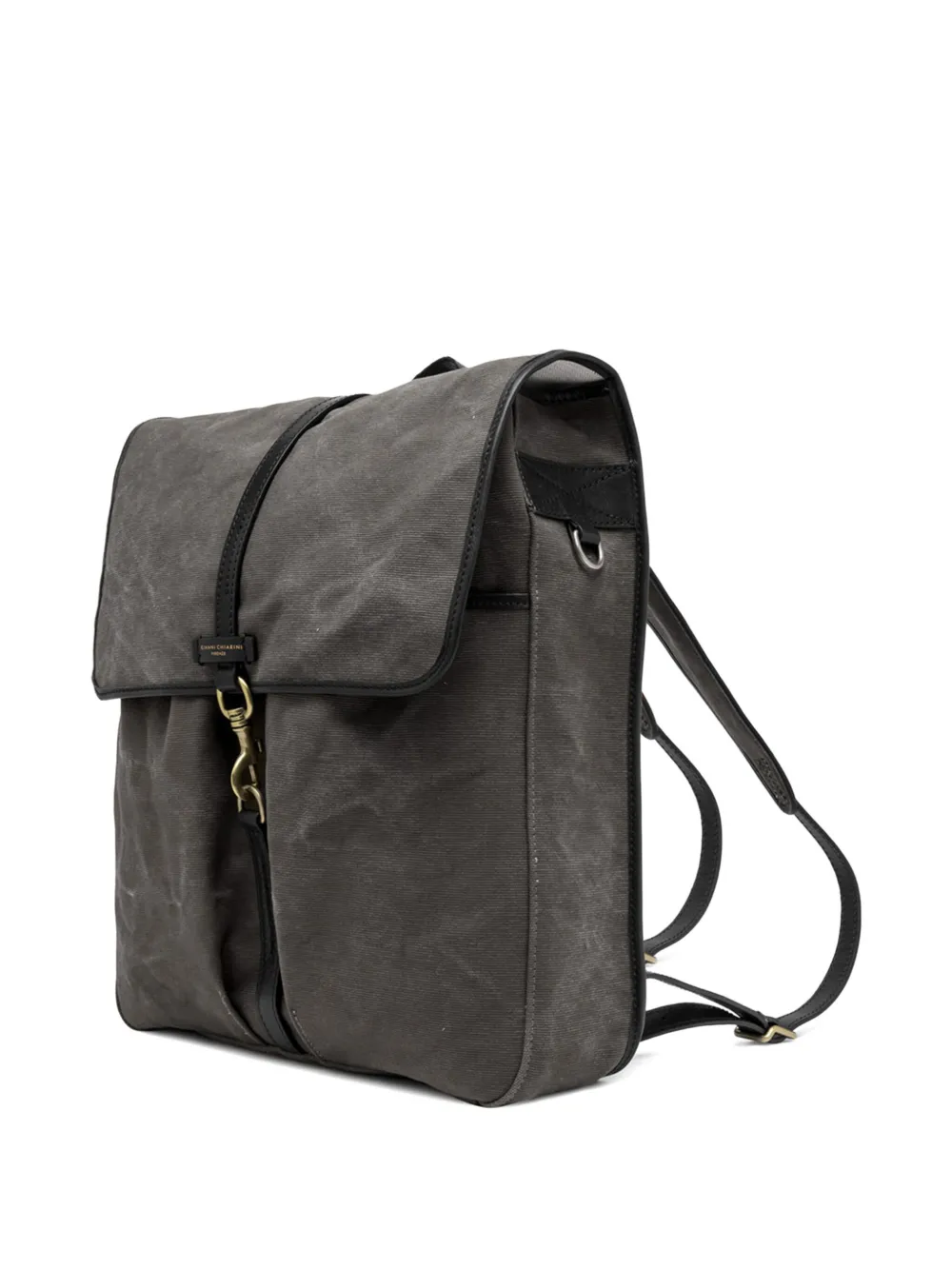 GIANNI CHIARINI leather-trimmed canvas backpack Grijs