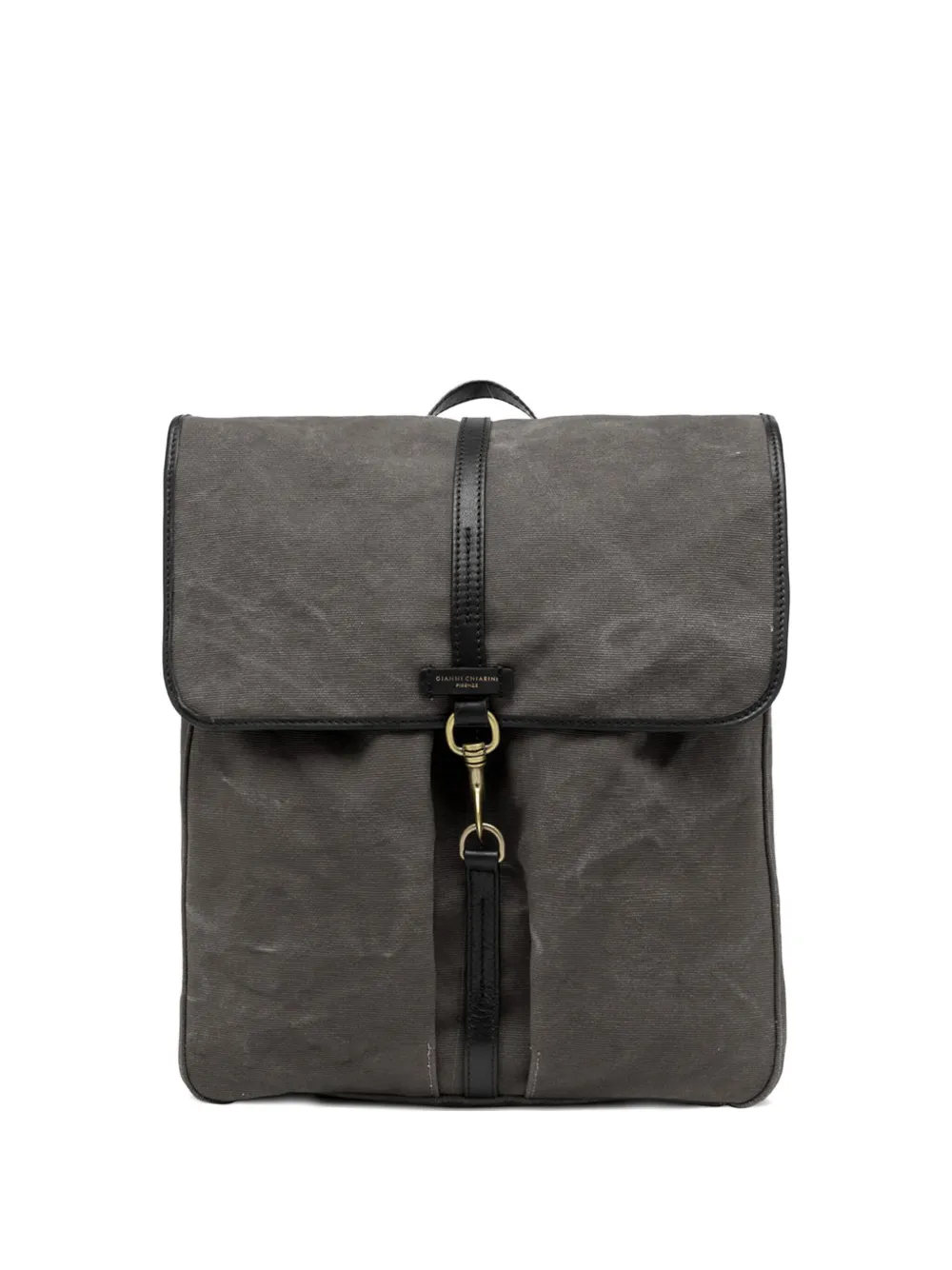 GIANNI CHIARINI leather-trimmed canvas backpack Grijs
