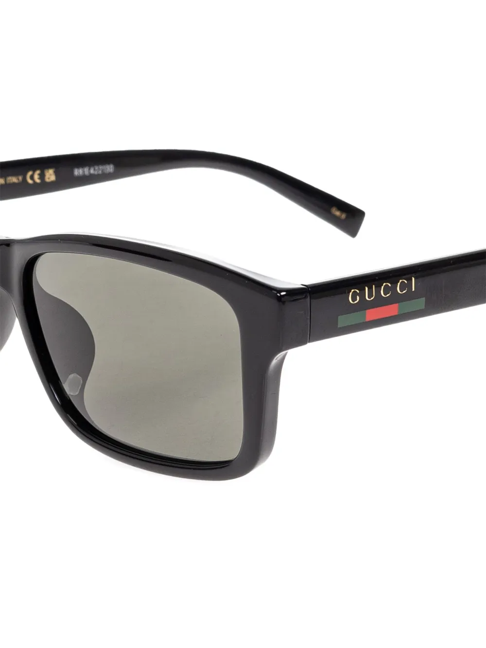 Gucci Eyewear Zonnebril met rechthoekig montuur Zwart