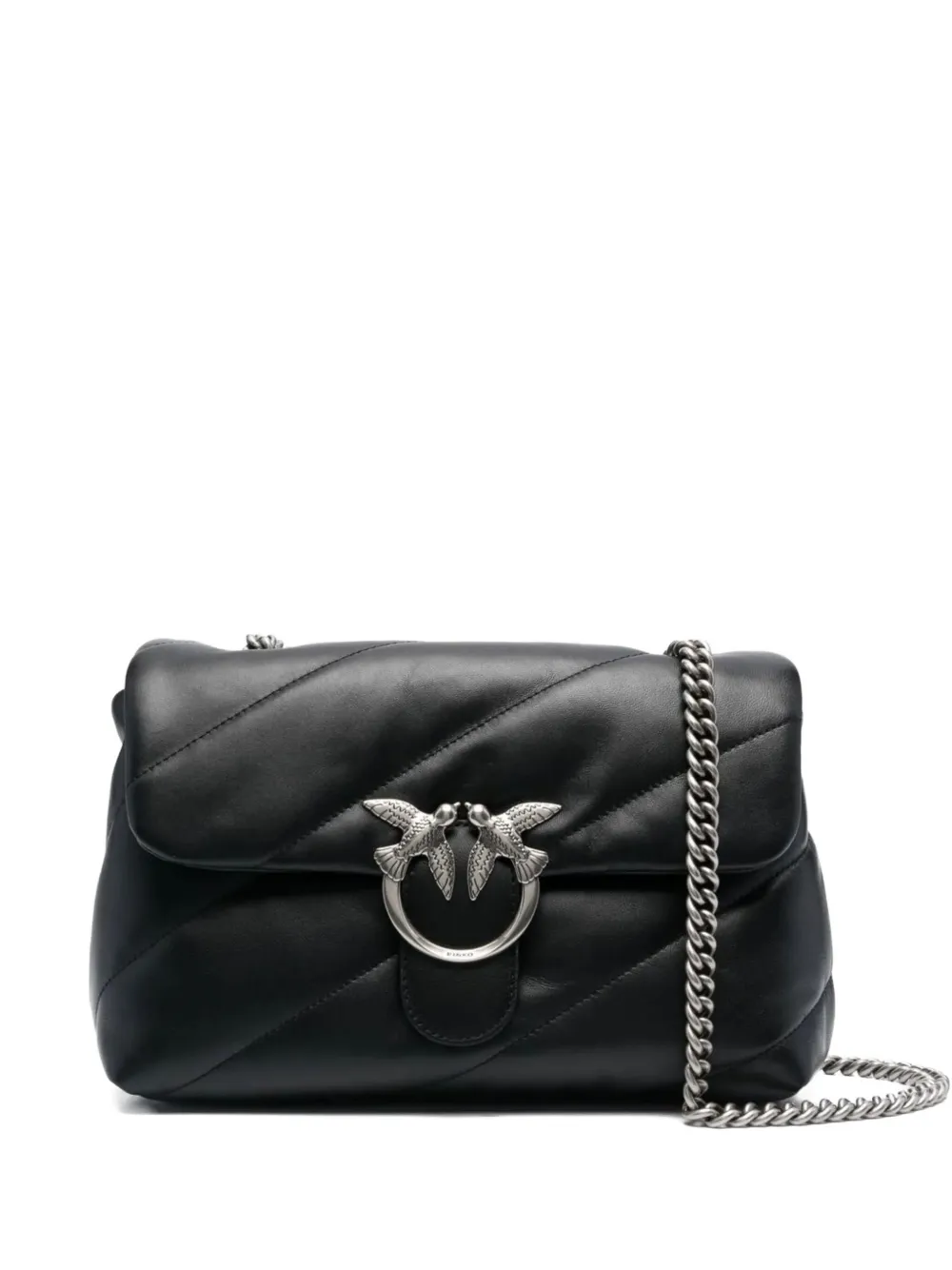 PINKO Love Classic quilted shoulder bag Zwart