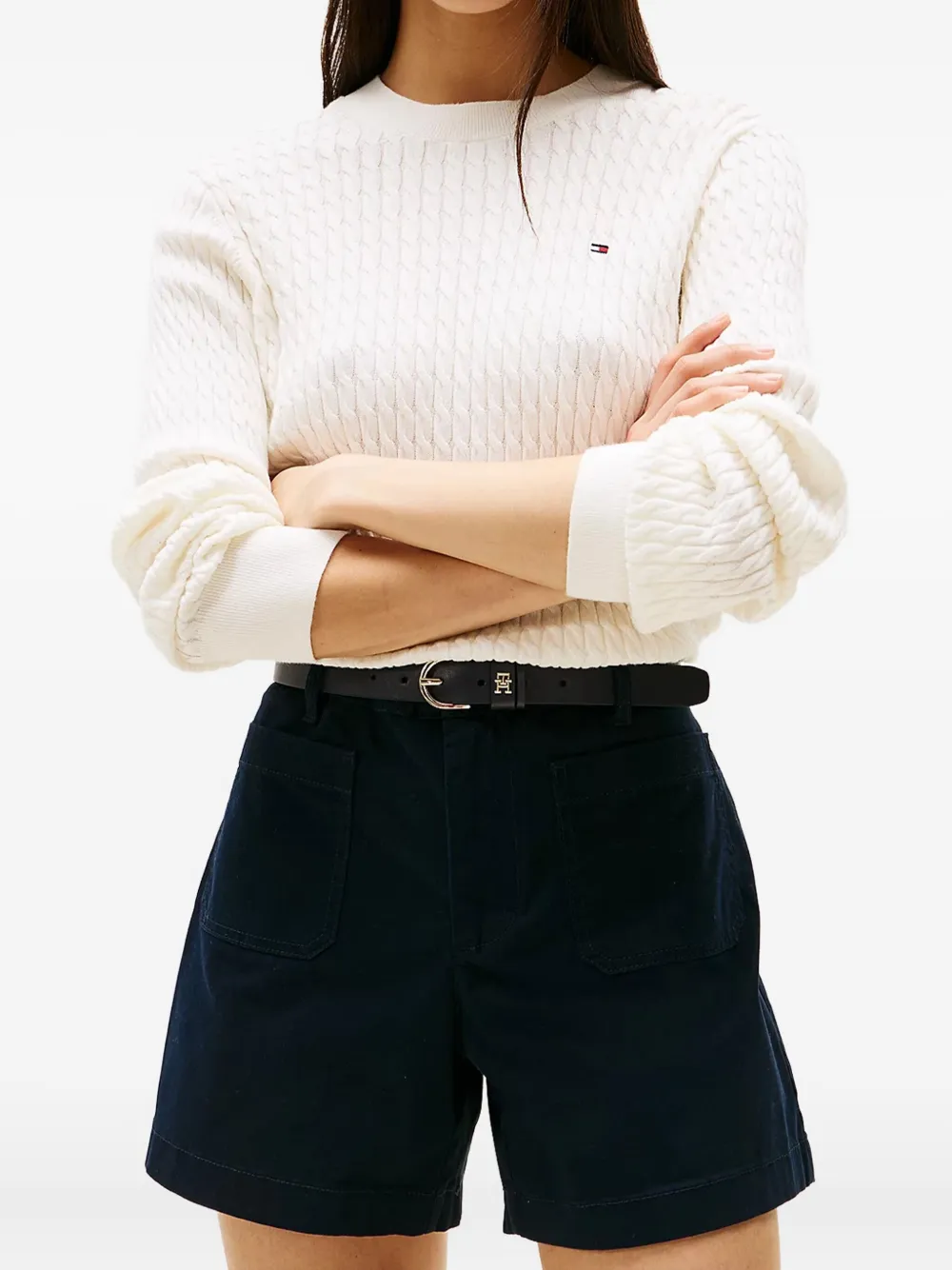 Tommy Hilfiger cable-knit pullover Wit