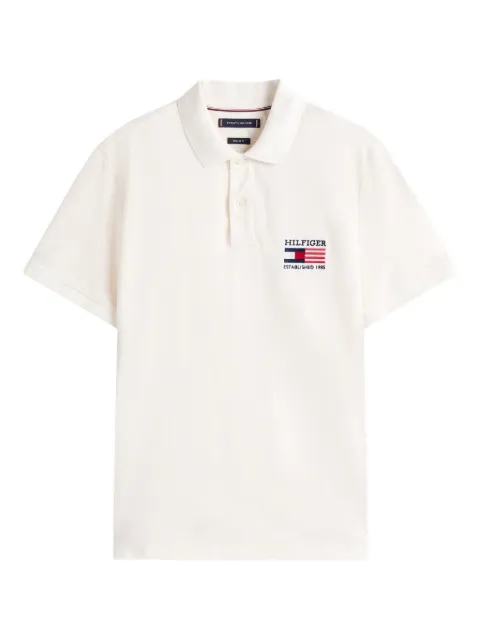 Tommy Hilfiger logo-flag cotton-blend polo shirt