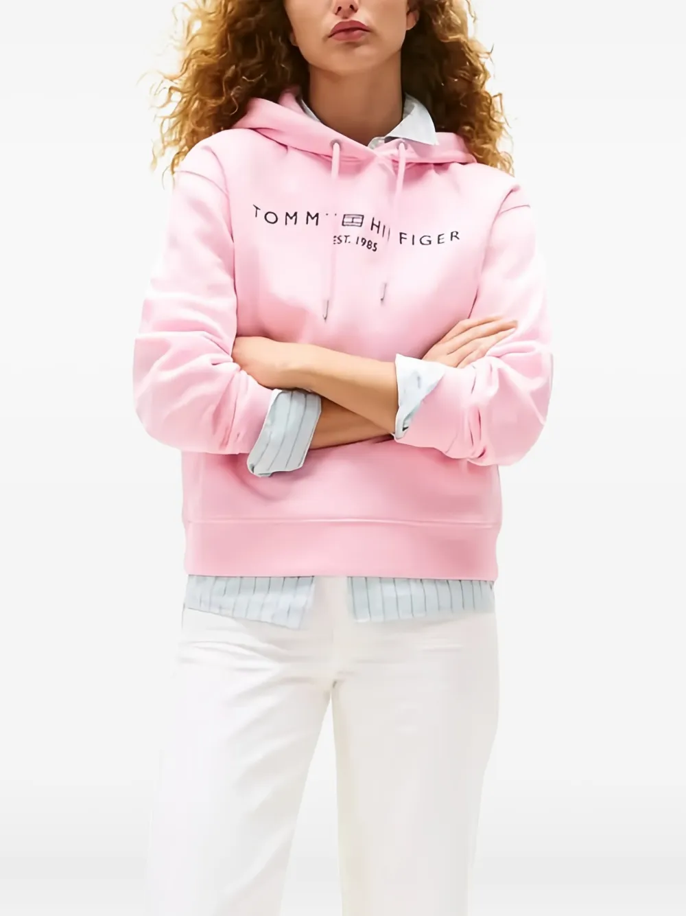 Tommy Hilfiger Hoodie met geborduurd logo Roze