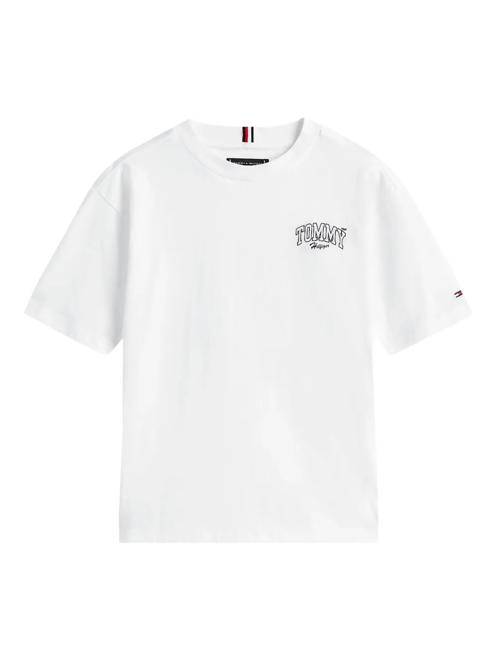 Tommy Hilfiger Junior logo-embroidered T-shirt - ホワイト Tommy Hilfiger Junior logo-embroidered T-shirt - ホワイト