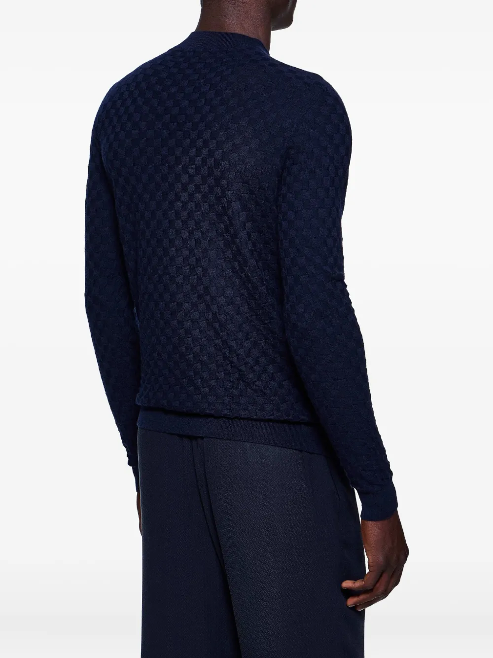 Giorgio Armani textured sweater Blauw