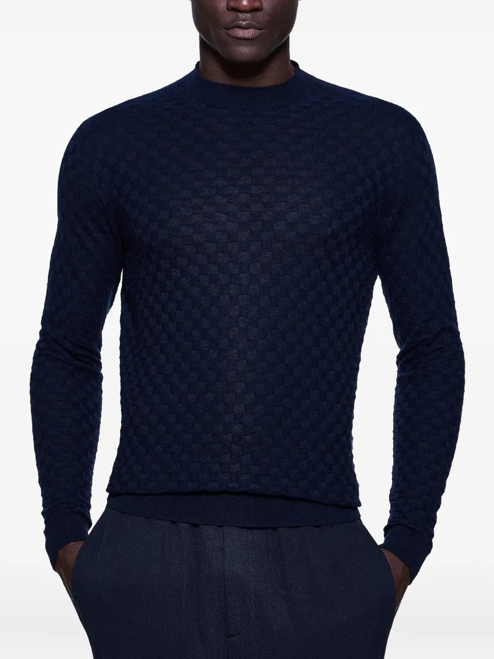 Giorgio Armani textured sweater Blauw