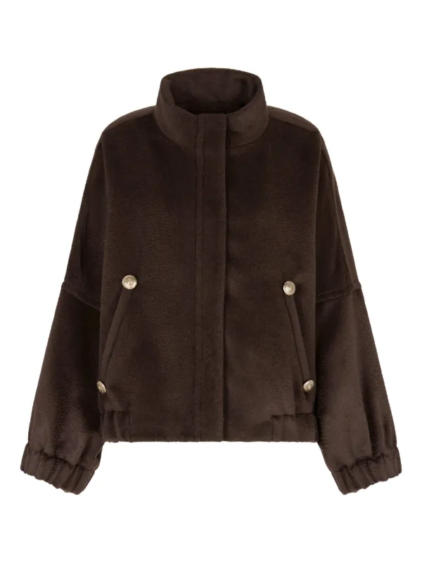 Giorgio Armani High-neck Jacket in Brown