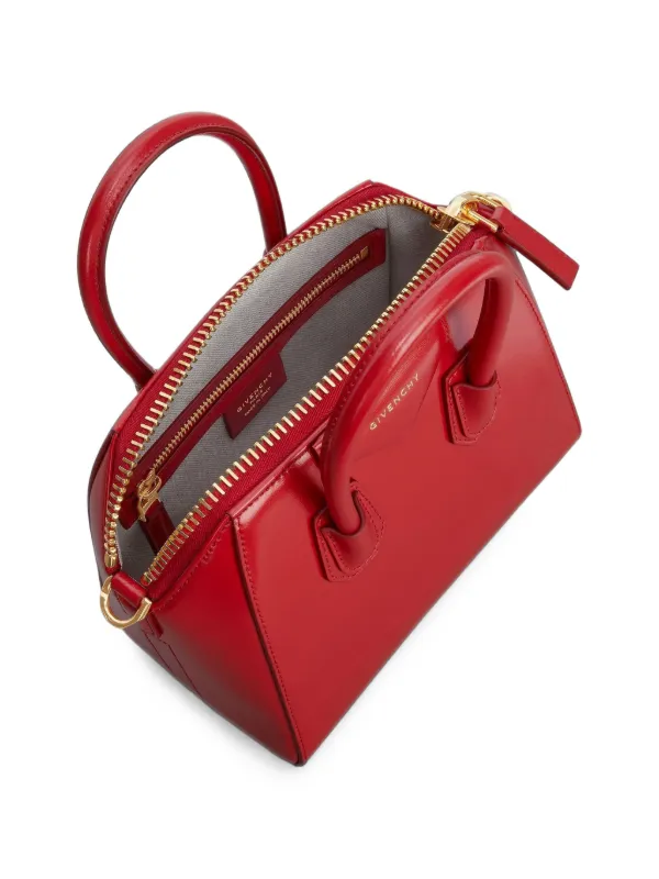 Givenchy Mini Antigona Bag In Box Leather | Red | FARFETCH