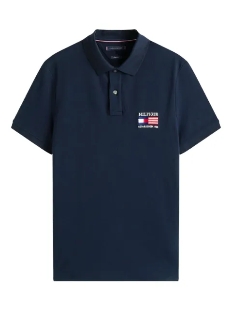 Tommy Hilfiger logo-flag cotton-blend polo shirt