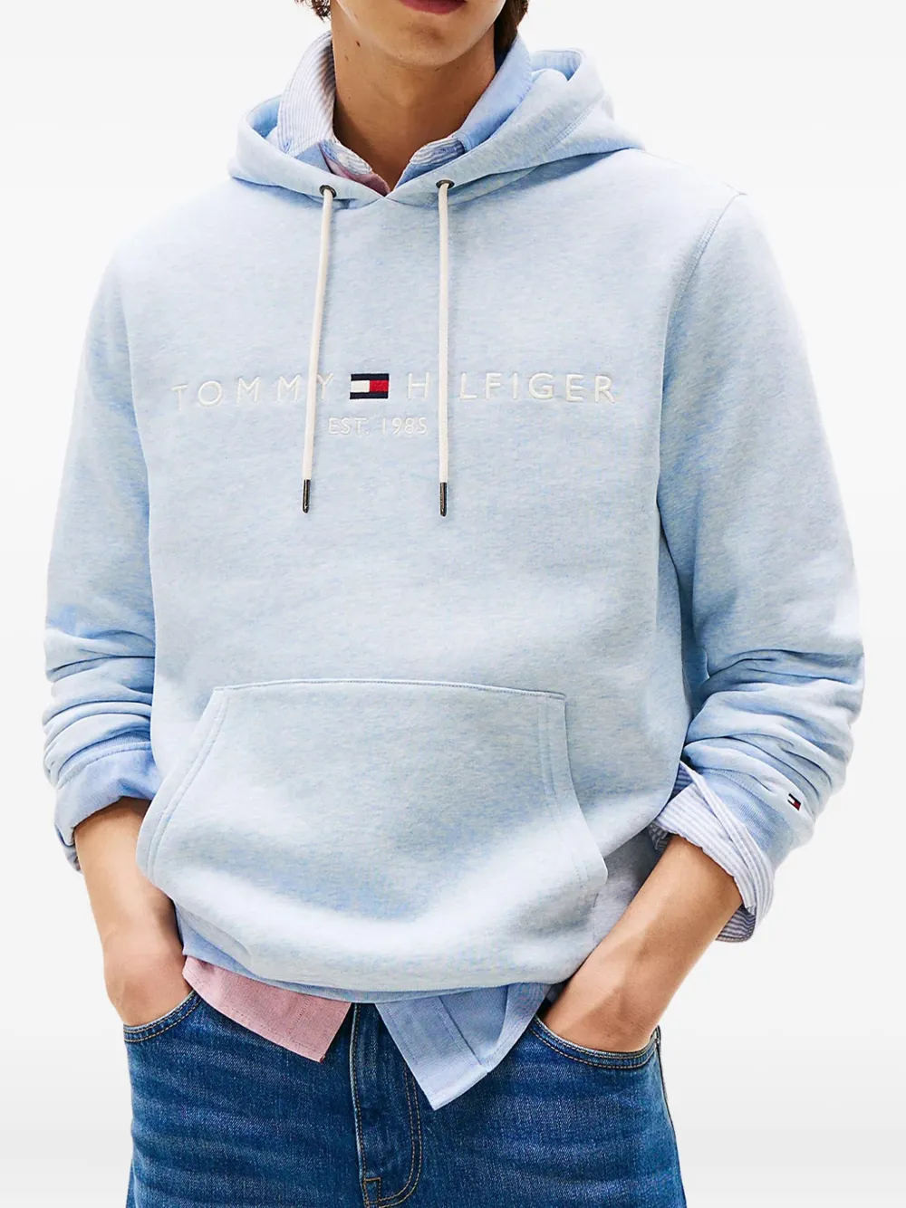 Tommy Hilfiger Hoodie met geborduurd logo Blauw