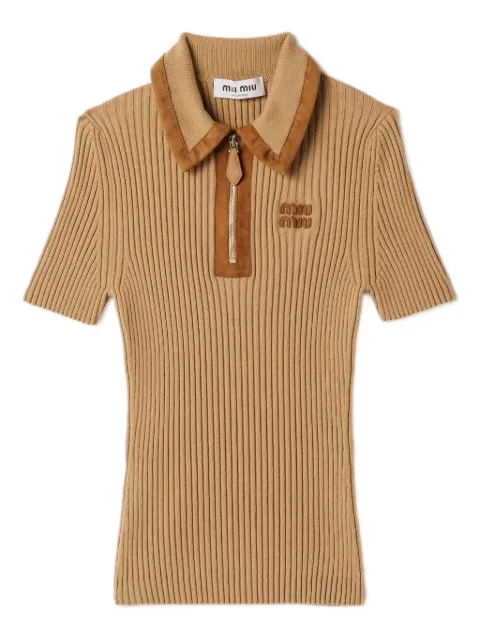 Miu Miu ribbed trimmed polo sweater
