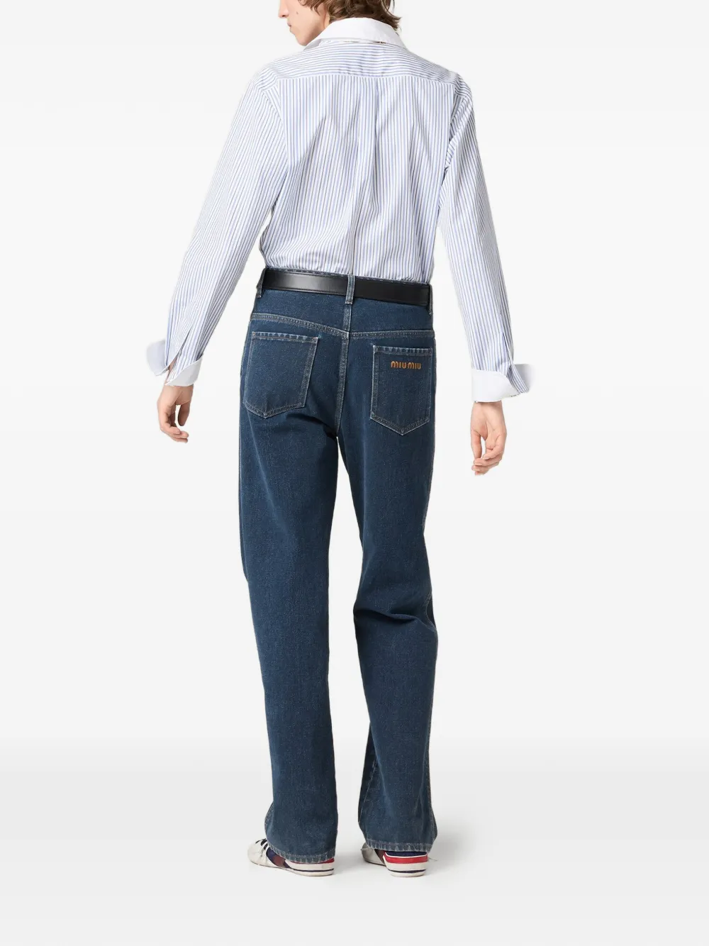 Miu Overhemd met geborduurd logo Blauw