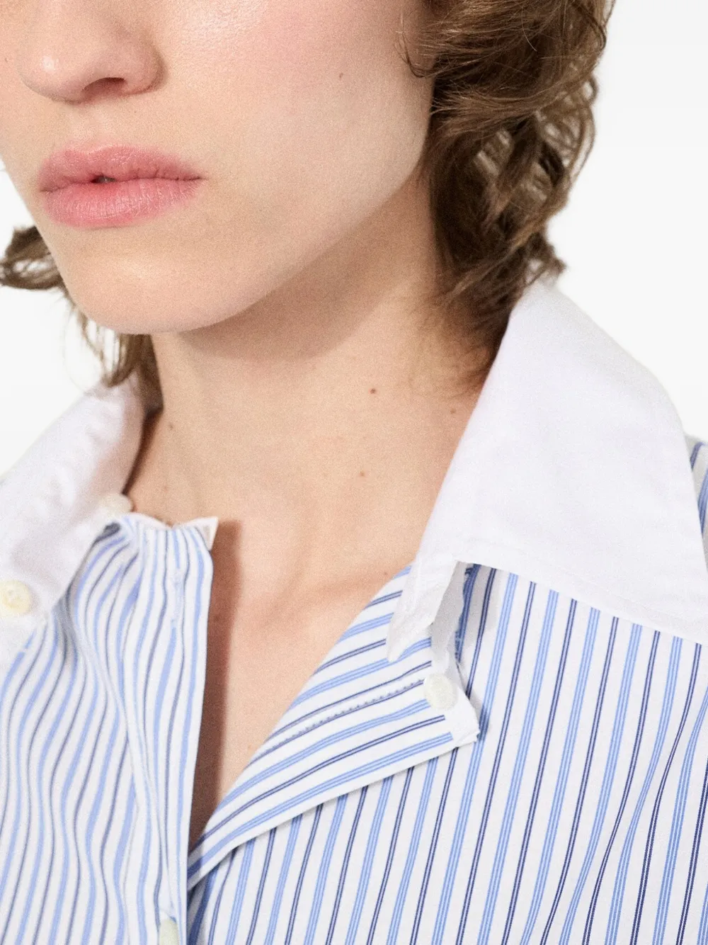 Miu Overhemd met geborduurd logo Blauw