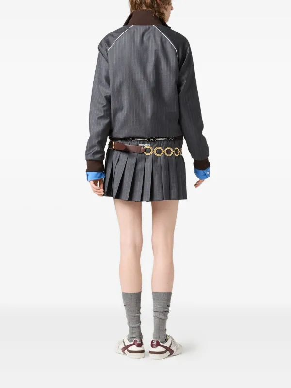 Miu Miu Pinstripe Jacket | Grey | FARFETCH