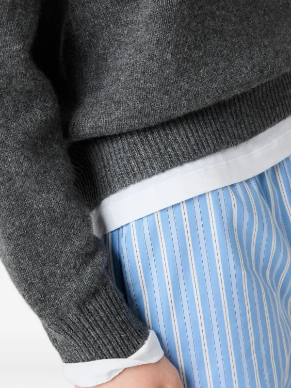 Miu Miu インターシャロゴ セーター | グレー | FARFETCH JP