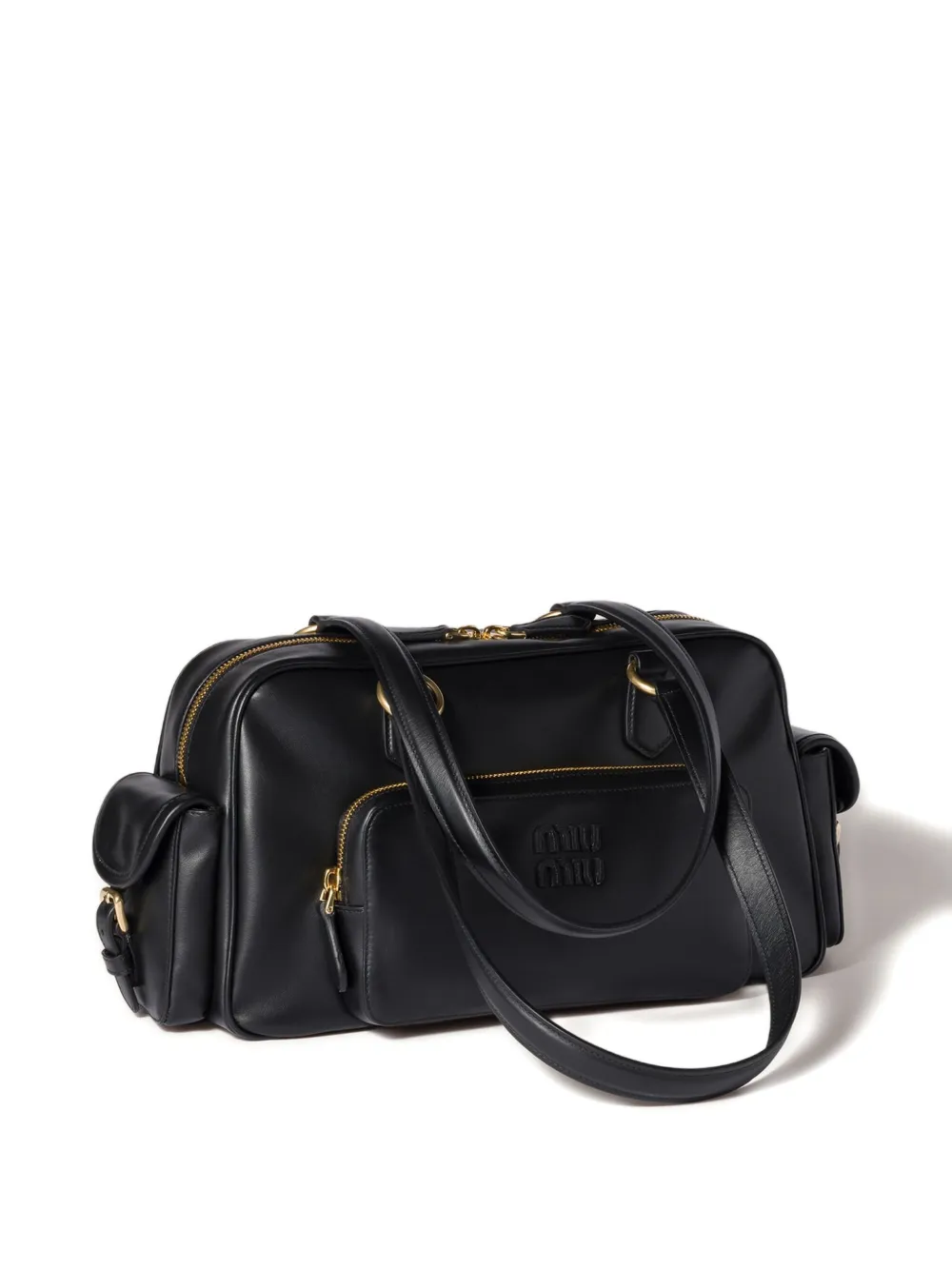 Miu Pocket tas met logo-reliëf Zwart