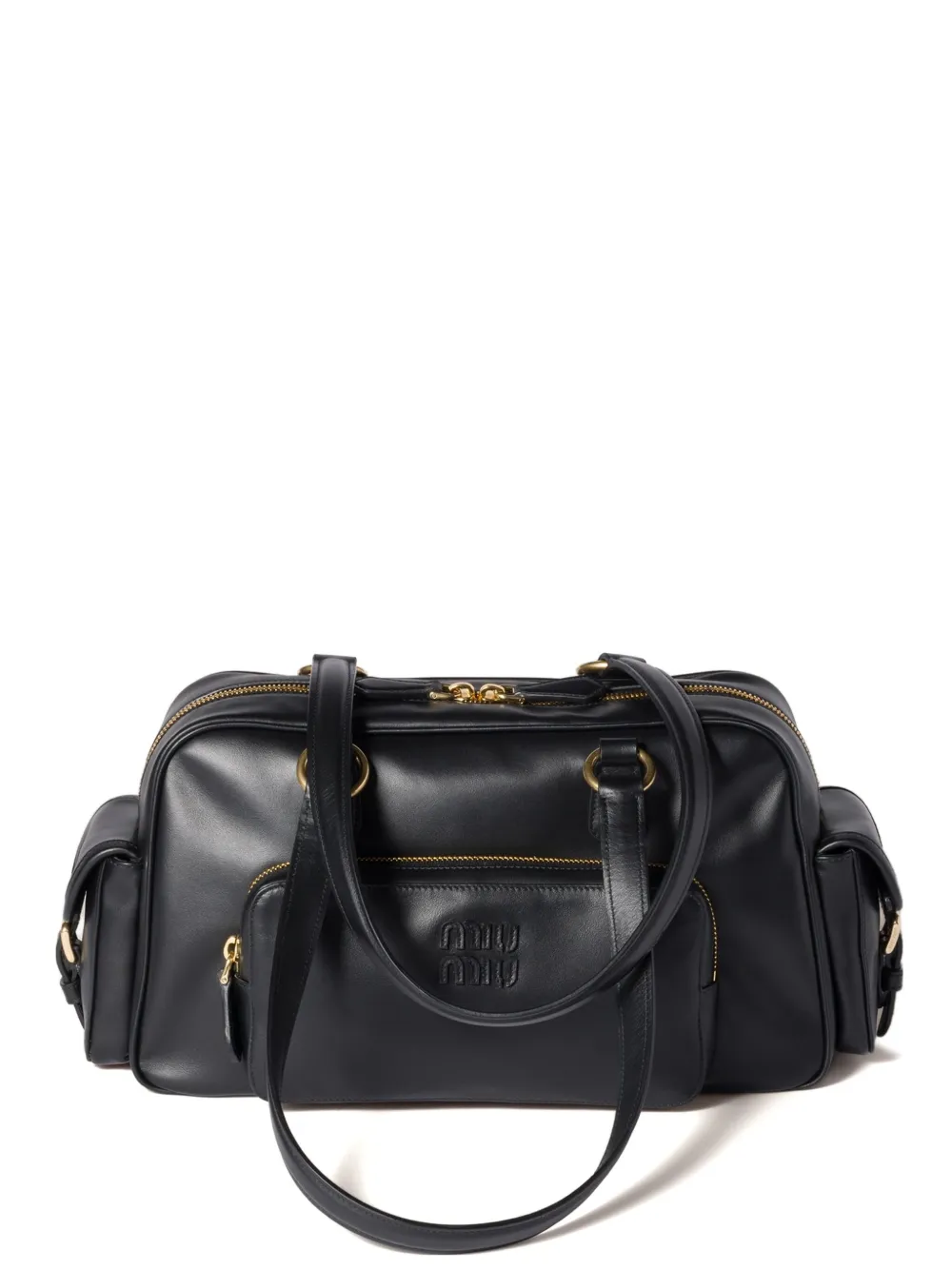 Miu Pocket tas met logo-reliëf Zwart