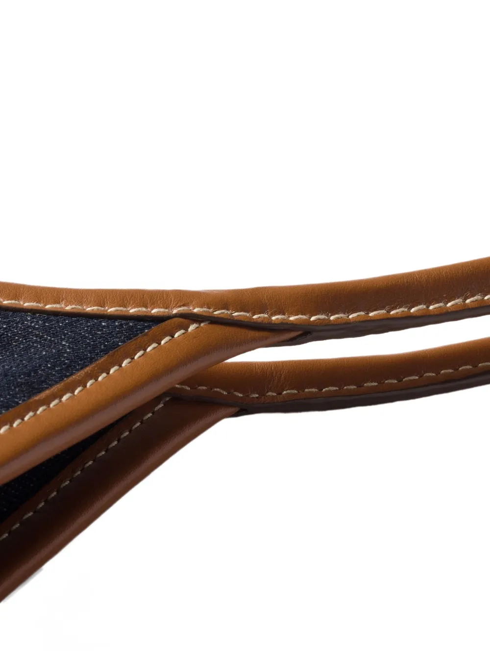Miu Miu Ivy Leather-trimmed Denim Shoulder Bag In Blue