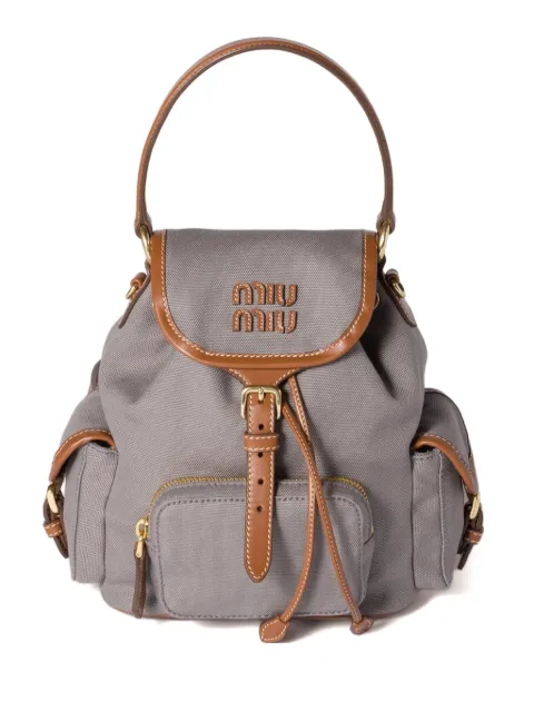 Miu Miu leather-trimmed canvas backpack