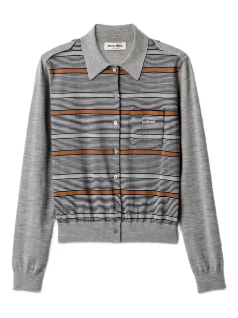 Miu Miu striped buttoned wool cardigan