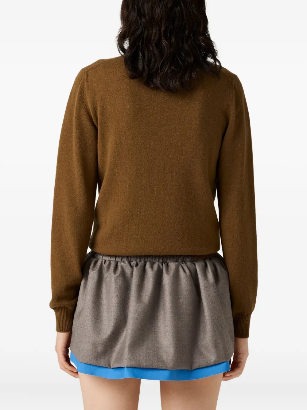 Miu Kasjmier vest met shirtkraag Bruin