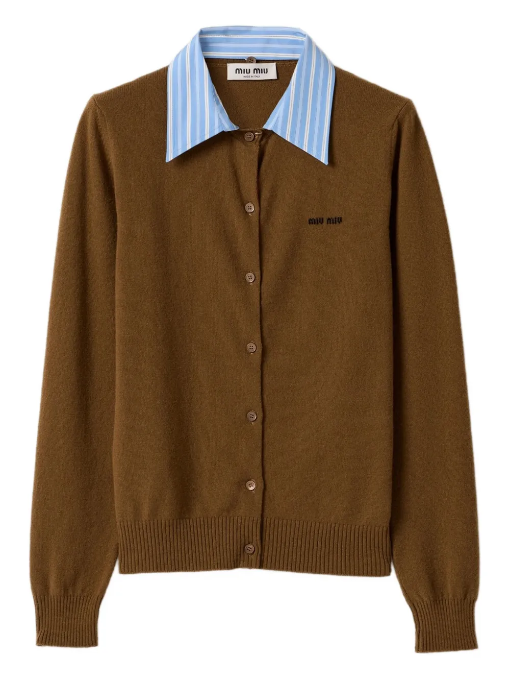 Miu Kasjmier vest met shirtkraag Bruin