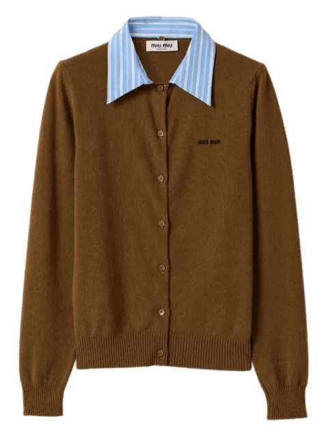 Miu Miu shirt-collar cashmere cardigan 