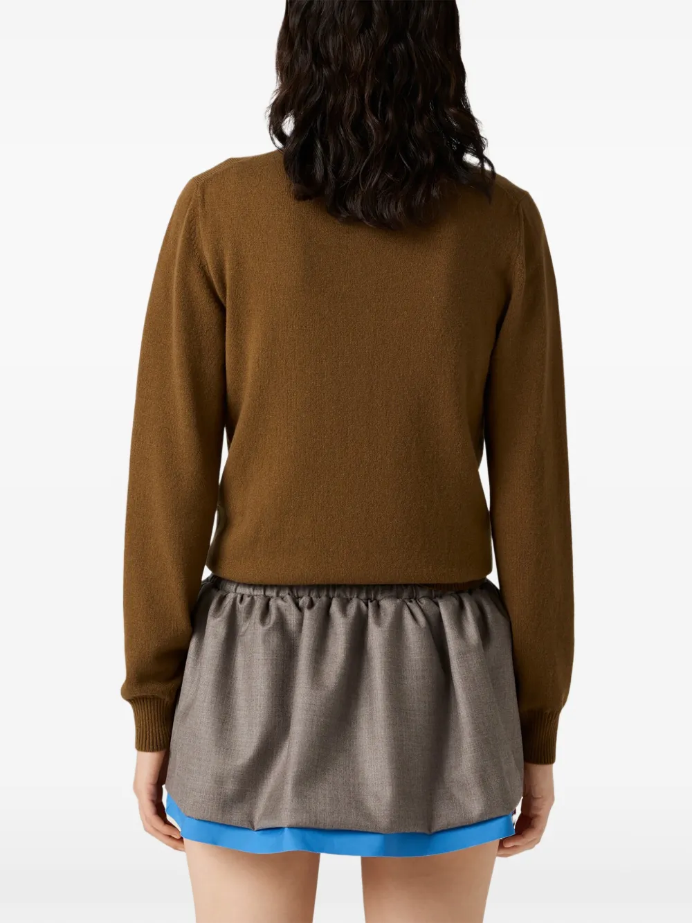 Miu Kasjmier vest met shirtkraag Bruin