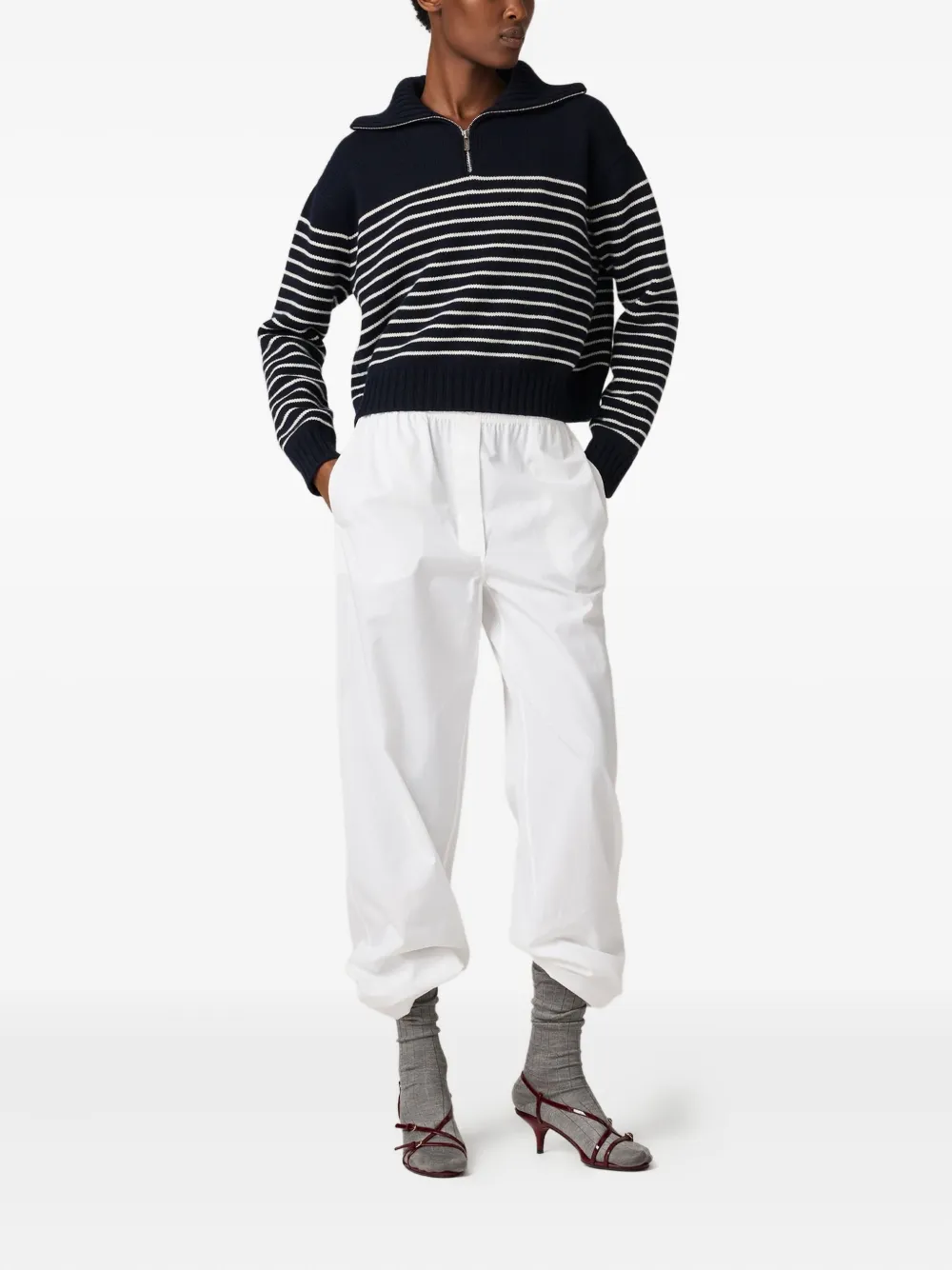 Miu Miu ribbed-collar striped sweater | Knitted Sweaters | Image 2