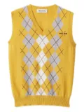 Miu Miu argyle intarsia cashmere vest - Yellow