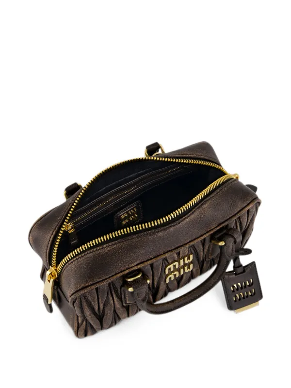 Miu Miu Arcadie Matelassé Leather Cross Body Bag | Brown | FARFETCH
