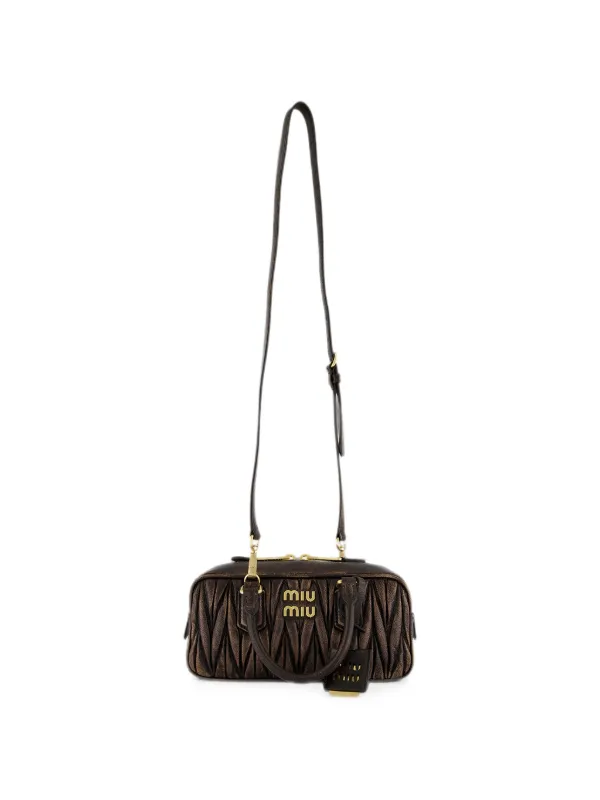 MIU MIU ボディバッグ Miu Miu Arcadie Matelassé Leather Cross Body Bag | Brown | FARFETCH