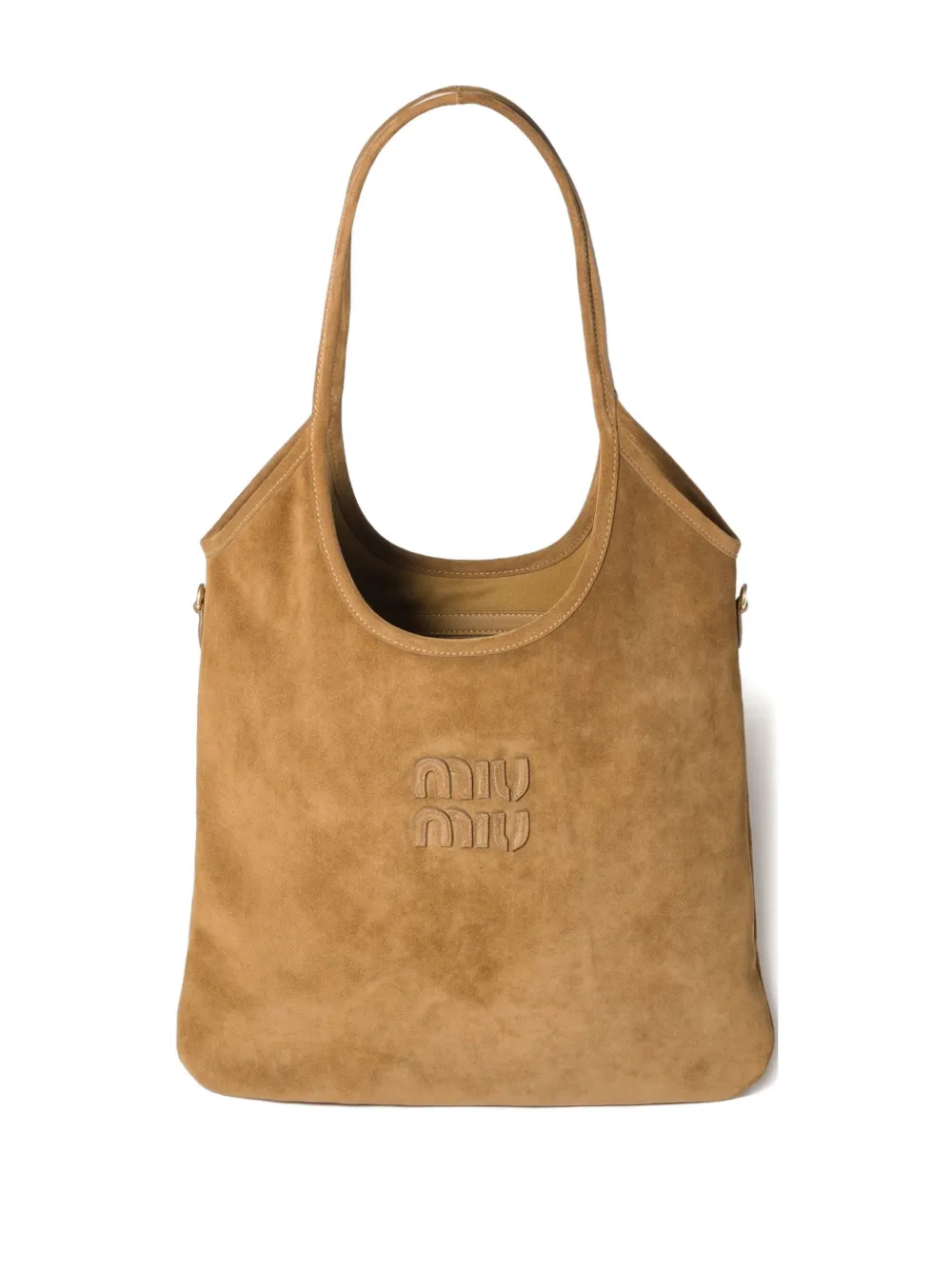 Miu Miu Borsa a spalla Ivy con logo - Marrone