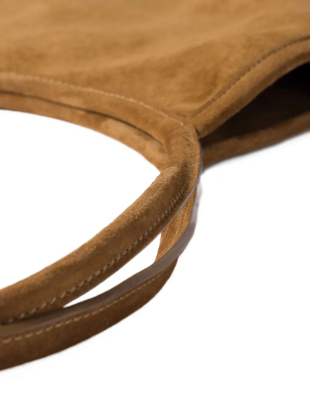 Miu Ivy suède schoudertas met logodetail Bruin