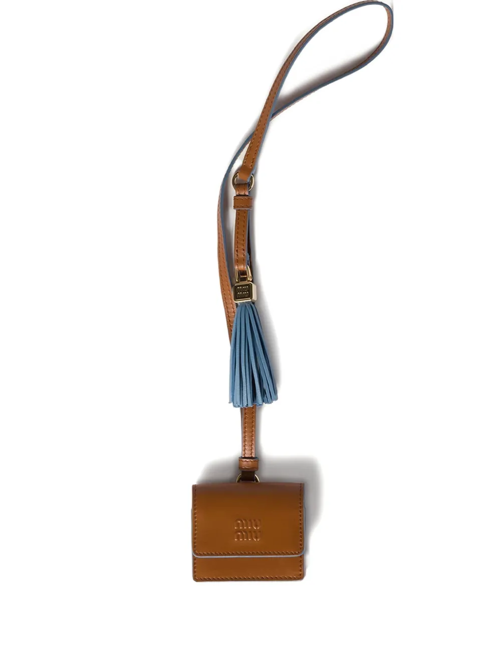 Miu Miu Tassel-detail Leather Wallet In Brown