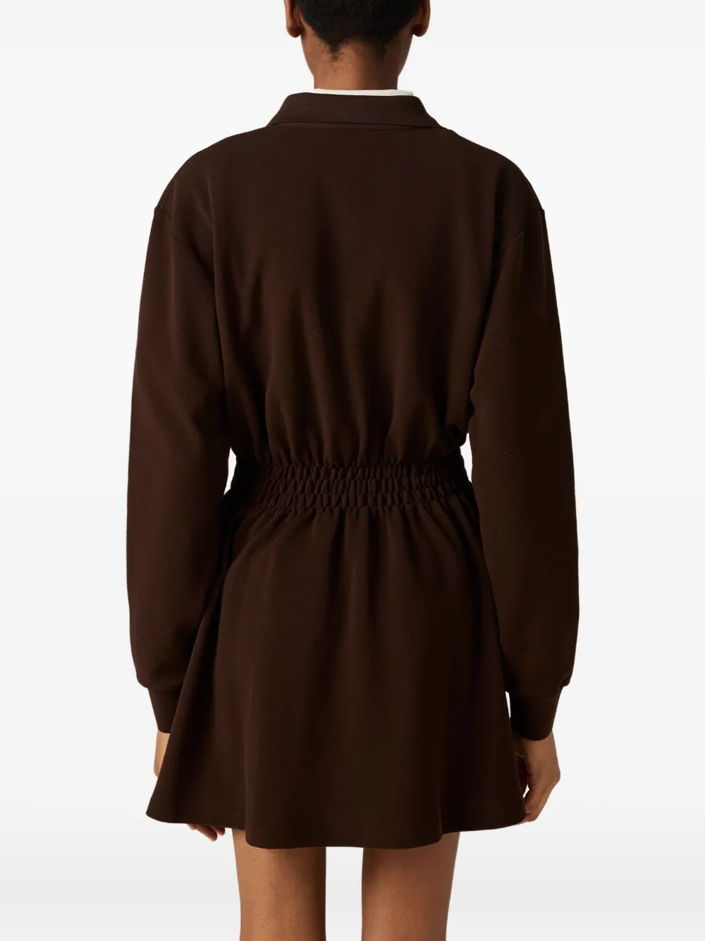 Miu Cotton piqué mini-dress Bruin